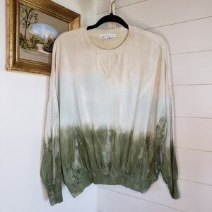 Young Fabulous & Broke Green Ombre Tie Dye Sweatshirt Pullover Small